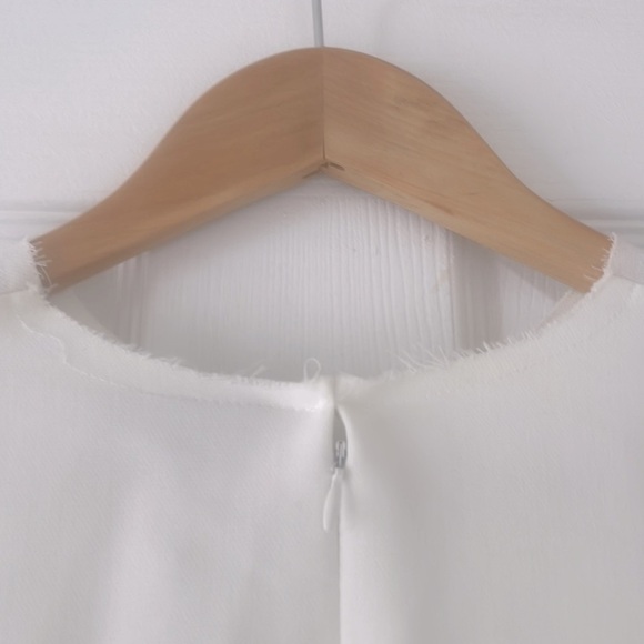 ASOS White Raw Hem Shift Dress Size 2 - Picture 3 of 9